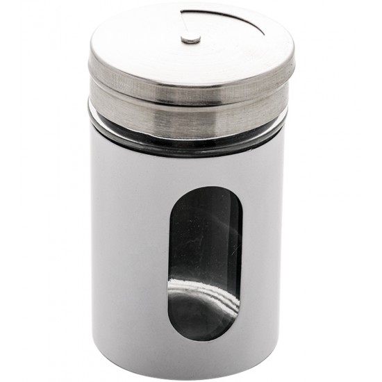 Porta Condimentos 80ml Branco De Vidro e Inox Com Tampa Dosadora